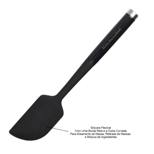 Spatula din silicon KitchenAid KCG031OHOBE, 30 cm, rezistenta la 250C, alba - Img 2