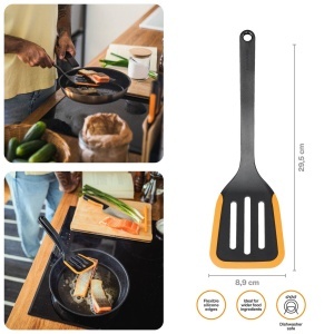 Spatula Flexibila Fiskars Functional Form, Hitzebestendig 220C, NegruPortocaliu - Img 2