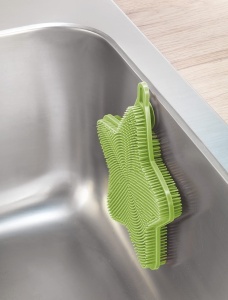 Sponge de curatare Metaltex din silicon, forma stea, verde, lavabil in masina de spalat - Img 3