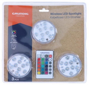 Spot LED Grundig 3 in 1, cu telecomanda, RGB, IP65, 7x7x2.8 cm - Img 4