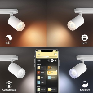 Spot LED Philips Hue Fugato, 4 x 350lm, dimabil, 16 milioane culori, alb - Img 3