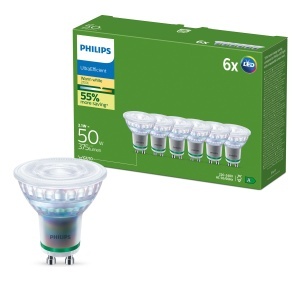 Spoturi LED Philips UltraEfficient GU10, 6 bucati, 375 Lumen, 2700 K