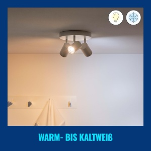 Spoturi LED WiZ Alb si Culoare Reglabile GU10 Pachet de 4 (345 lm), spoturi de sticla de 50 W cu 16 milioane de culori sau lumina reglabila alb cald pana la rece, control inteligent al iluminatului prin Wi-Fi prin voce/aplicatie - Img 7