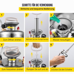 Spray de presiune VEVOR 12L din otel inoxidabil, 1.5-4.0 bar, cu furtun de 91 cm - Img 7
