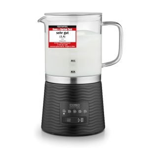 Spumator de lapte Caso CappuLatte, capacitate 250 ml, design din sticla, 5 functii
