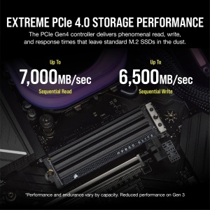 SSD Corsair MP600 Elite 1TB M.2 PCIe Gen4, 7000MBs, Negru - Img 3