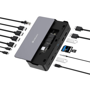 Statia de andocare USB-C Verbatim CDS-15S 15-in-1 cu slot SSD