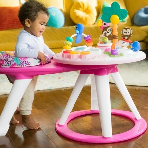 Statia de Joaca 2-in-1 Bright Starts Around We Go Tropic Coral, 10 Activitati, Roz - Img 8
