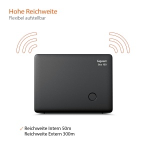 Statia DECT Gigaset Box 100, neagra, suporta 6 mobilteile, pentru telefon analogic - Img 4