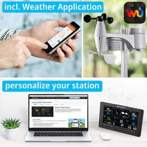 Statia Meteo Bresser 7002586 cu Sensor 7-in-1, Wi-Fi, Negru - Img 2