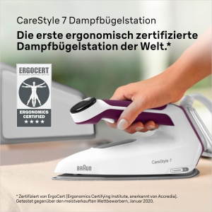 Statie de calcat Braun CareStyle 7 IS 7266 VI, 2700 W, 2 L, Alb-Violet - Img 4