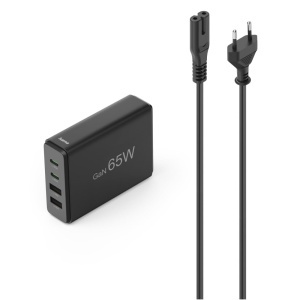Statie de incarcare Hama 4-porturi USB GaN 65W, negru, cu cablu de 1.5m