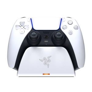 Statie de incarcare rapida Razer pentru controller PS5, design ergonomic, alb - Img 1
