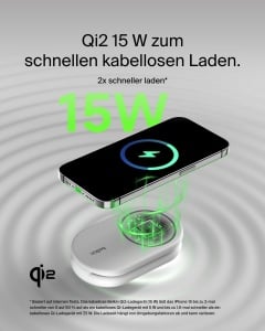 Statie de incarcare wireless Belkin BoostCharge 2-in-1, 15W, neagra - Img 3