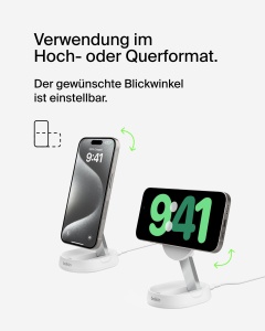 Statie de incarcare wireless Belkin BoostCharge Pro 15W, compatibila cu MagSafe, alba - Img 4
