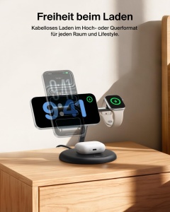 Statie de incarcare wireless Belkin UltraCharge 3-in-1, 25W, negru - Img 7
