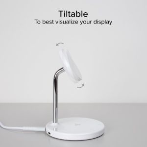 Statie de incarcare wireless SBS 2in1, 15W, design minimalist, alba - Img 4