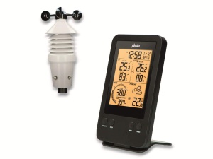 Statie Meteo Alecto WS-3400 cu Sensor Exterior Wireless, Display 5,5 inch, Negru