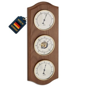 Statie Meteo Analogica TFA Dostmann 20.1076.01b, Barometru, Termometru, Hygrometru, Lemn