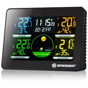 Statie Meteo Bresser 7000023 cu 3 Senzori Exteriori, Display Colorat, Masurare Temperatura si Umiditate - Img 3
