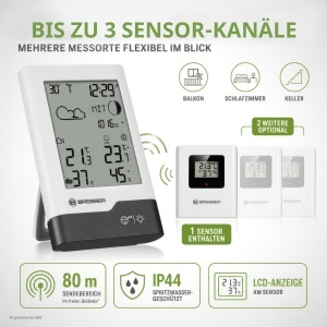 Statie Meteo Bresser cu Sensor Exterior, AlbGri, Temperatura si Umiditate - Img 7