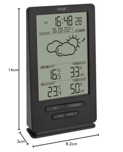 Statie meteo digitala TFA Dostmann 35116210 cu senzor exterior prognoza meteo gri - Img 3