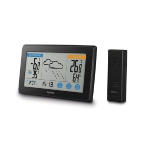 Statie Meteo Hama Touch cu Senzor Exterior, Previzionare Vreme, Negru
