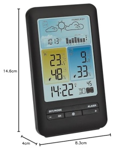 Statie meteo TFA Dostmann 35116501 cu senzor exterior previziuni meteo si afisaj lunar negru - Img 3