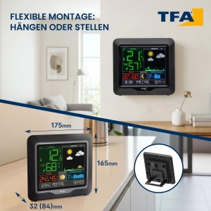 Statie meteo TFA Dostmann SEASON, cu senzor exterior, L 175 x B 32 x H 165 mm - Img 4