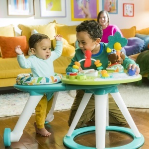 Station de joaca Bright Starts Around We Go Tropic Cool 2-in-1, Verde, cu 10 activitati - Img 6