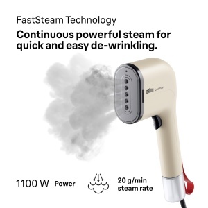 Steamer Braun QuickStyle 3 GS3012BG, 1100W, abnehmabil 70 ml, bej - Img 2