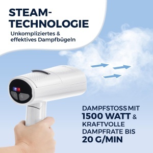 Steamer cu aburi CLEANmaxx AeroTech 4000, 1500W, 200ml, compact - Img 4