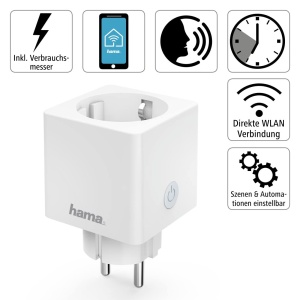 Steckdose WiFi Hama Professional, 3680W, pentru control vocal, alba - Img 2