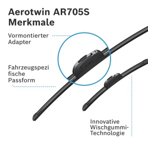 Stergator parbriz Bosch Aerotwin AR705S, 700mm340mm, set 2 bucati - Img 6
