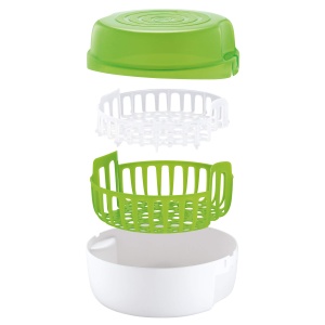 Sterilizator cu aburi MAM pentru microunde, inclusiv sticla Anti-Colic 160 ml, albverde - Img 2
