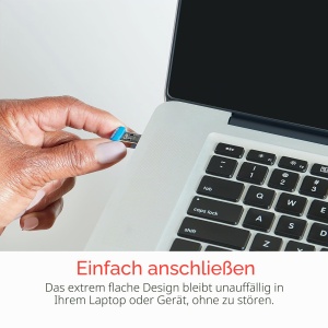 Stick USB NANO Verbatim 32 GB, USB 3.0, design superflat, albastru - Img 2