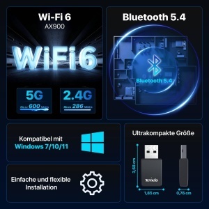 Stick WiFi 6 Tenda U11 AX900, 286 Mbits 2.4GHz, 600 Mbits 5GHz - Img 2