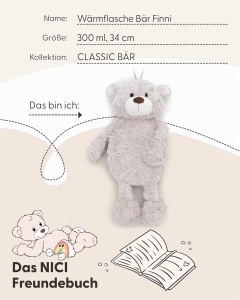 Sticla cu apa calda NICI Bar Finni 300ml 34cm - gri - pentru copii si adulti - Img 5