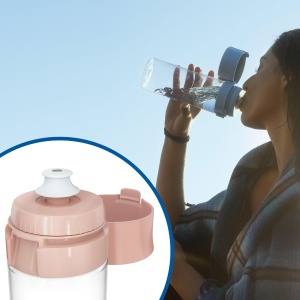 Sticla cu filtru de apa BRITA Model Vital Rosa (600 ml) cu 2 filtre MicroDisc pentru a fi hidratat oriunde, indeparteaza clorul, impuritatile, hormonii si conserva mineralele. - Img 5