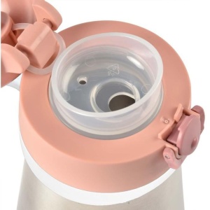 Sticla de apa din inox BEABA 350ml, roz, cu functie de deschidere usoara - Img 4
