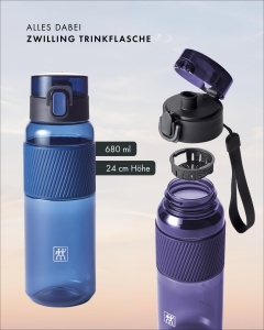 Sticla de Apa ZWILLING 680 ml, Auslaufsicher, Tritan, Albastru - Img 8