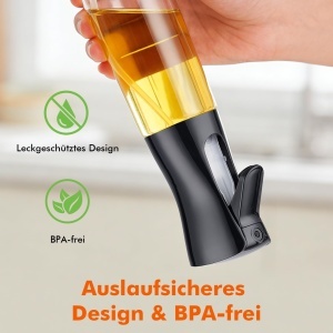 Sticla dozatoare de ulei GRIFEMA 300ml, Borosilikat, 1g pe apasare, Transparenta - Img 3