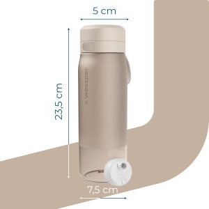 Sticla filtranta Wessper B2 Tritan 700ml BPA-free cu filtru Actitex Disc Beige - Img 4