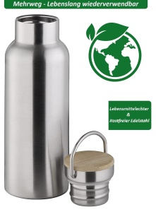 Sticla izolanta din otel inoxidabil APS 66906, 750 ml, sigilata, cu maner - Img 3