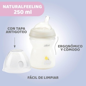 Sticla pentru bebelusi Chicco Natural Feeling 250 ml, Anti-Kolik, cu tetina din silicon - Img 3