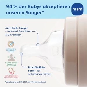 Sticla pentru bebelusi MAM Easy Start Anti-Colic 160 ml, 0 luni, cu tetina SkinSoft - Img 4