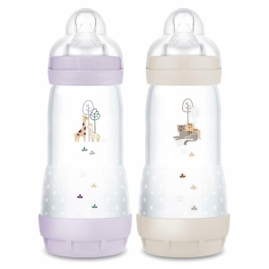 Sticla pentru bebelusi MAM Easy Start Anti-Colic, 2 x 320 ml, culoare lila nisip