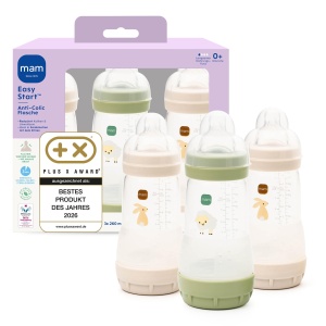 Sticla pentru bebelusi MAM Easy Start Anti-Colic 3x260 ml, 0 luni, Hase