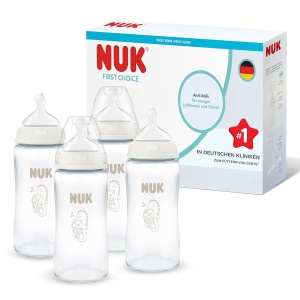 Sticla pentru bebelusi NUK First Choice, 240 ml, Anti-colici, 4 bucati