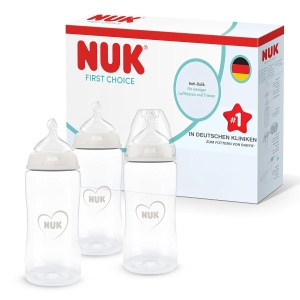 Sticla pentru bebelusi NUK First Choice, 300 ml, anti-colici, set 3 bucati